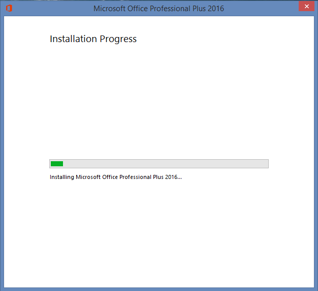 microsoft office professional plus 2016 installation time