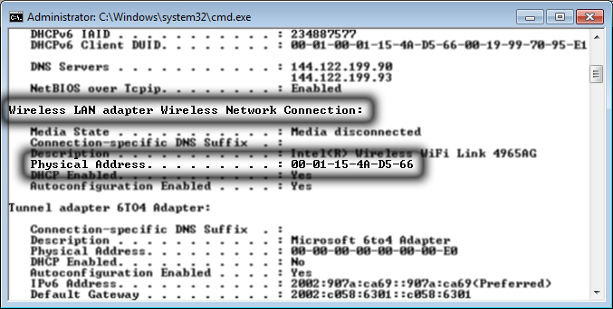 lan network mac address