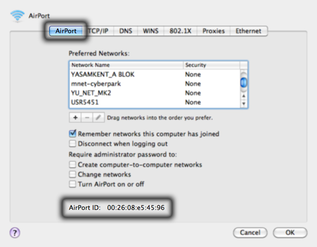 how to find mac address on laptop mac