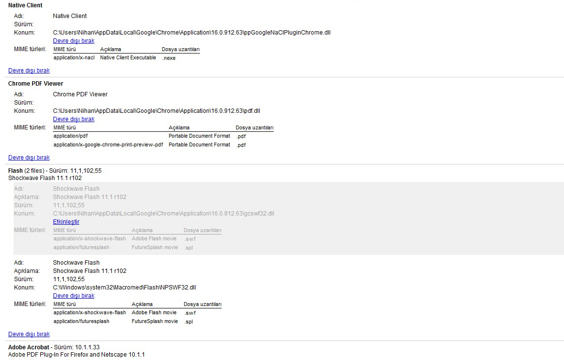 flash player chrome etkinlestirme