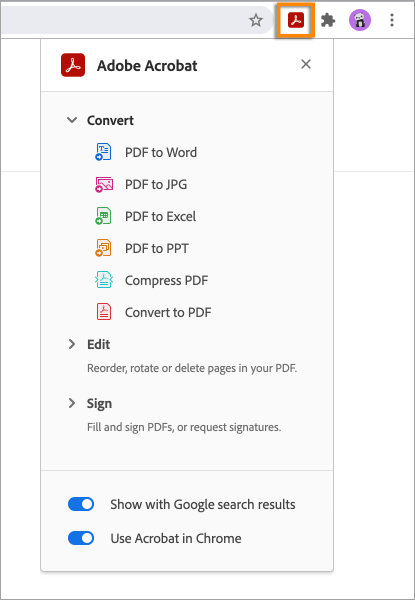 acrobat extension